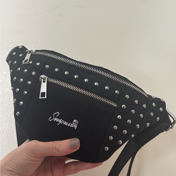 Sourpuss Black Studded Waist Bag - Picture 4 of 8